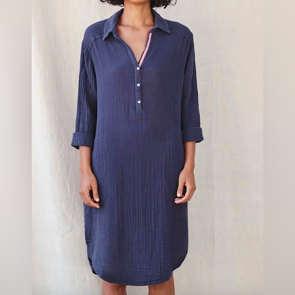 NWT Sundry Shirttail Dress in Navy Sz Small (1) - Picture 2 of 13